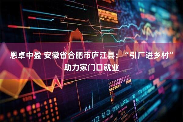 恩卓中盈 安徽省合肥市庐江县：“引厂进乡村”助力家门口就业